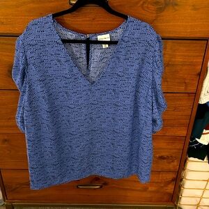 Ava & Viv 3x plus blue blouse